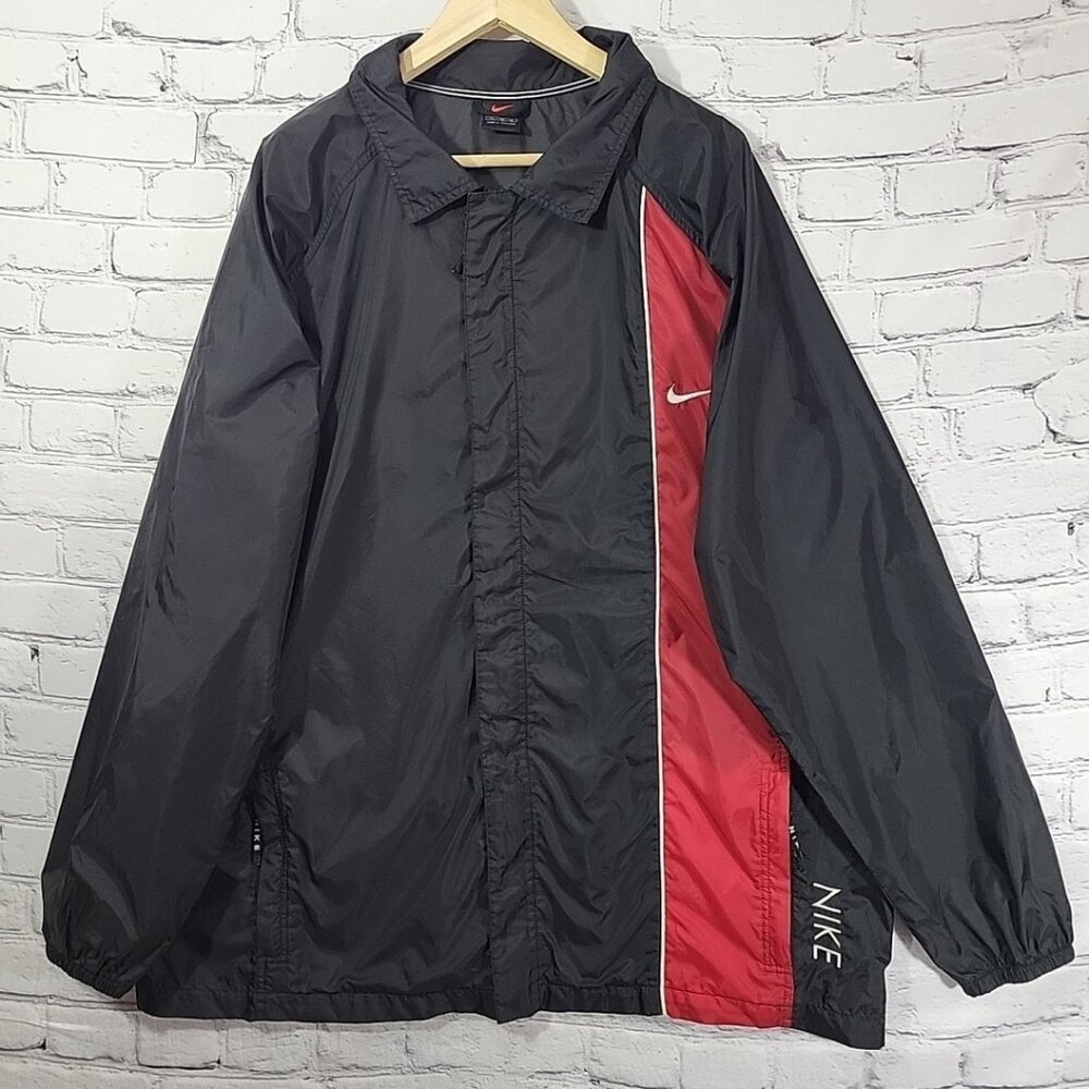 Vtg Y2K Retro Nike Men’s Red & Black‎ Zip Up Windbreaker Track Jacket XL